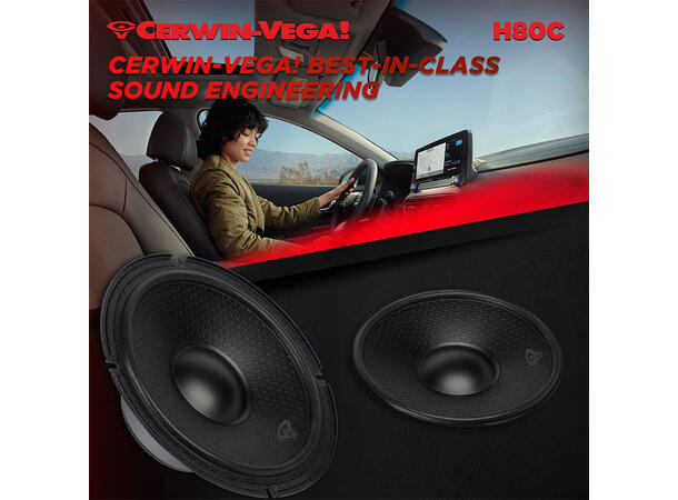 Cerwin Vega H80C komponentsett 8", 150W RMS, HED-serie, 2025 Edition 