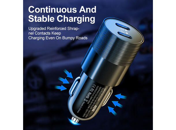 ConnectED Phone billader 40W, 2x USB Type-C 