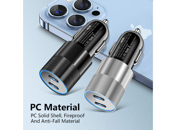 ConnectED Phone billader 40W, 2x USB Type-C 