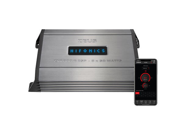 Hifonics ZXR800/8DSP 8-kanals forsterker 10-kanals DSP, 8x50W RMS i 2 Ohm 