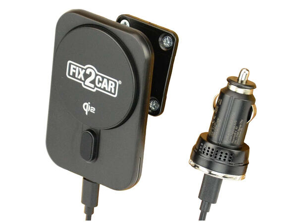 Kram Fix2Car trådløs mobillader iPhone 12-16, 15W, Qi2 magnetfeste 