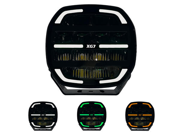 XG7 Driving Light Black Multicolor Parklys Hvit, Gul og Grønn. 