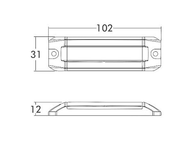 PROPLAST markeringslys Rød m/varsellys Rød, 12/24V, ECE R65 