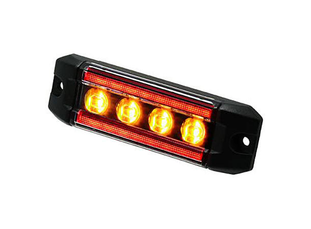 PROPLAST markeringslys Rød m/varsellys Rød, 12/24V, ECE R65 