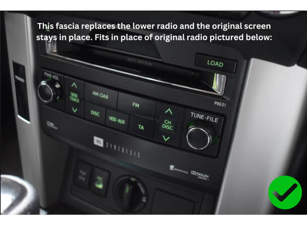 2-DIN monteringsramme (nedre) Toyota LC150 (2010-2013) m/Navi 