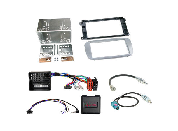 2-DIN monteringssett - komplett - Sølv Ford (2007-2015) m/oval radio 