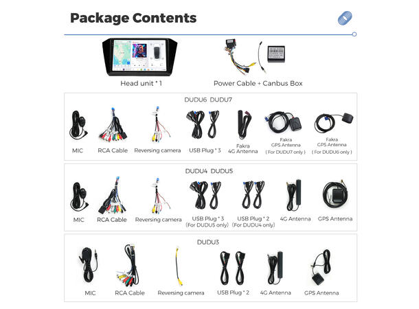 DUDU multimediaspiller med 10,1" skjerm VW Passat (2015-2017) Pianolakk 