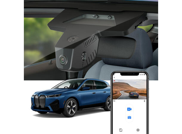 FITCAMX Integrert 4K Dashcam (foran+bak) BMW iX (2022 ->) (HD2-2228) 