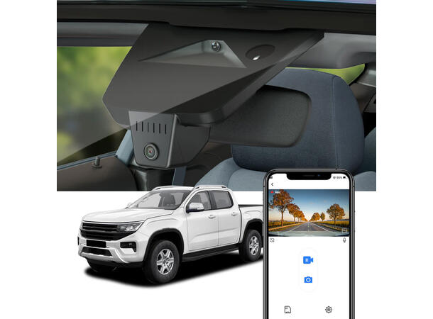 FITCAMX Integrert 4K Dashcam (foran+bak) Ford Ranger/VW Amarok (2023-->) 