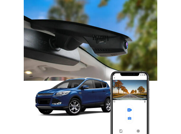 FITCAMX Integrert Plug & Play 4K Dashca Ford Kuga (2013-2018) 