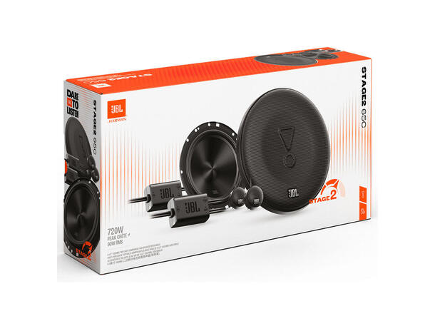JBL STAGE2 6,5" komponentsett 6,5", 90W RMS, 720W Maks 