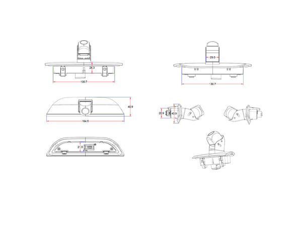 Navlinkz Ryggekamera (AHD 1080p/CVBS) Ford Transit Courier (2024 -->) 