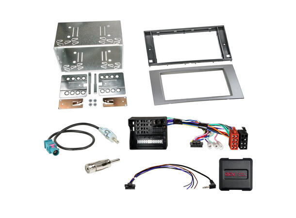 2-DIN monteringssett - komplett - Sølv Ford (2003-2014) m/rektangulær radio 