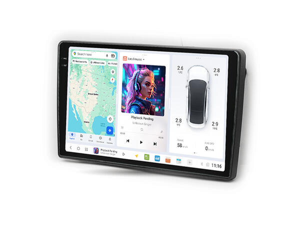 DUDU multimediaspiller med 10,1" skjerm VW Caravelle T6 (2016-2019) 