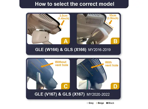 FITCAMX Integrert Plug & Play 4K Dashcam MB GLE/GLS (2019 -->) "C" 