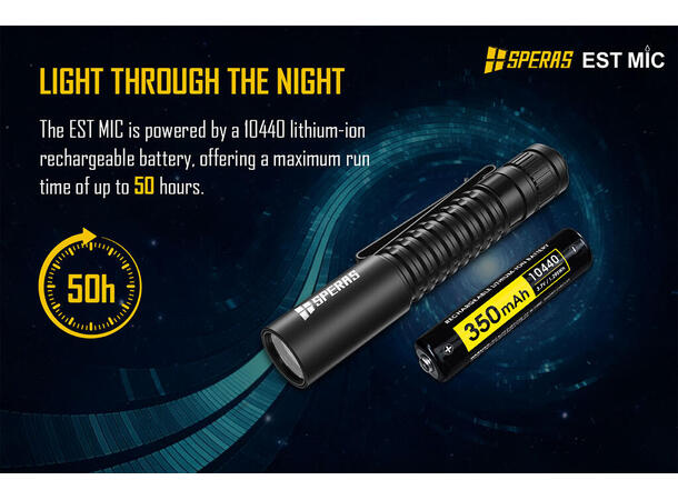 SPERAS ESTMIC Lommelykt 700 Lumen, 138 meter kastelengde 