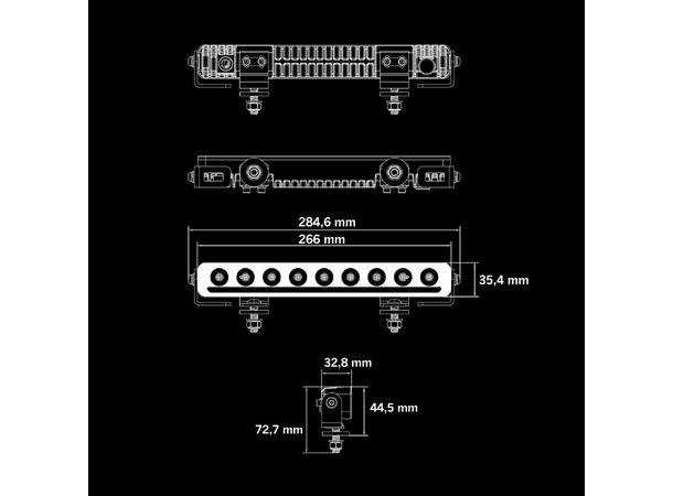 Strands Nuuk D-Line 10" Ledbar 10", 5500 Lumen, 60W, posisjonslys 