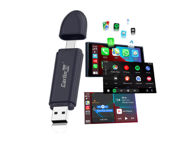 Carlinkit Apple Carplay/Android Auto Kablet-til-trådløs adapter 