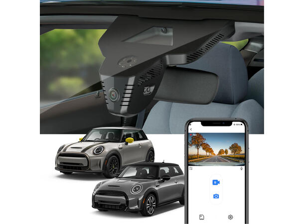 FITCAMX Integrert 4K Dashcam (foran+bak) Mini (2025 -->) "2258" 