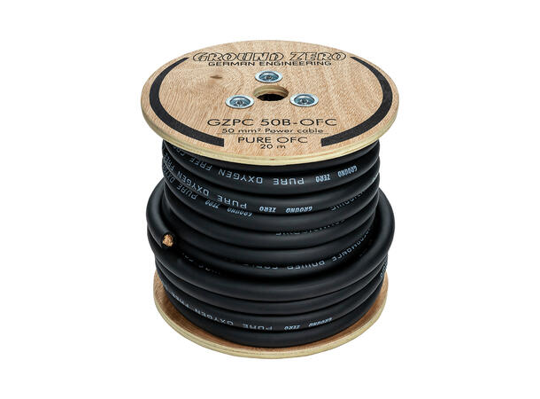Ground Zero strømkabel OFC 50mm2 Sort 50mm², Sort, Pris per meter 