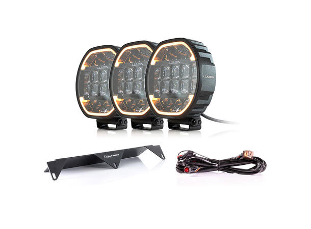 Lumen Cyclops HP9 trippel fjernlyspakke 62865 Lumen, skiltbrakett, kabelsett 