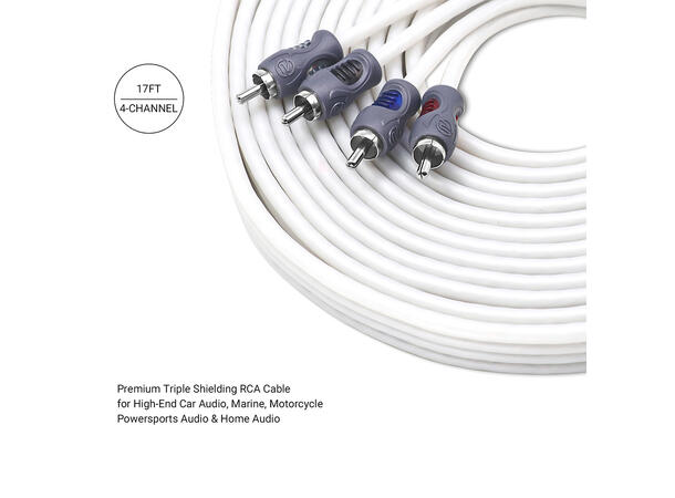 Recoil Marine Echo Plus RCA-kabel 5,1 Meter, OFC, 4-kanals 