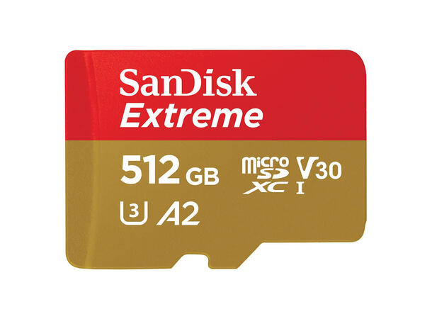 Sandisk Extreme microSDXC™ 512GB Class10, høy ytelse, egnet for dashcam 
