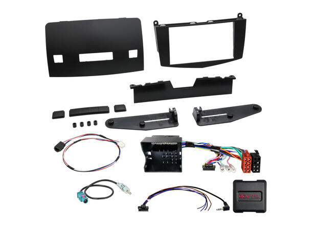 2-DIN monteringssett - komplett MB C-klasse (2007-2011) m/knapperad 