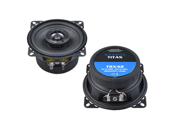 Hifonics TRX42 høyttalerpar 4", 60W RMS, 120W Maks, 4 Ohm 
