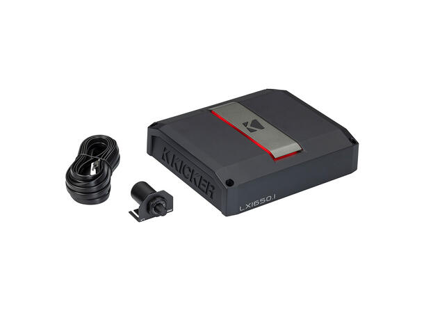 Kicker LX1650.1 monoforsterker 1 Ohm, 1650W RMS, LX-serien, bassremote 