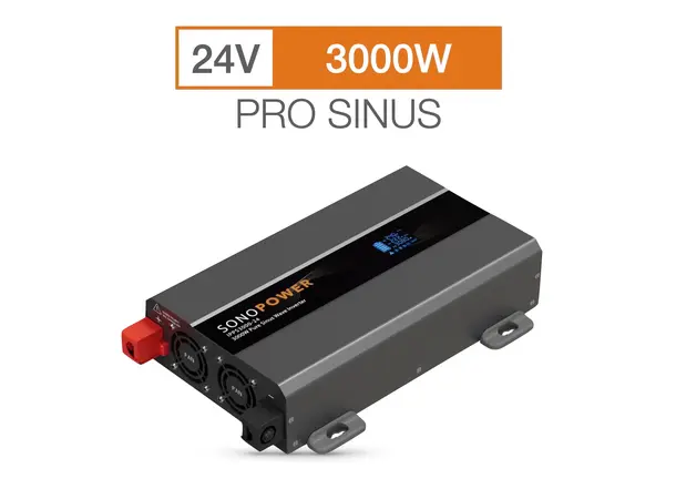 Sonopower strøminverter 3000W 24V->230V, ren sinus 