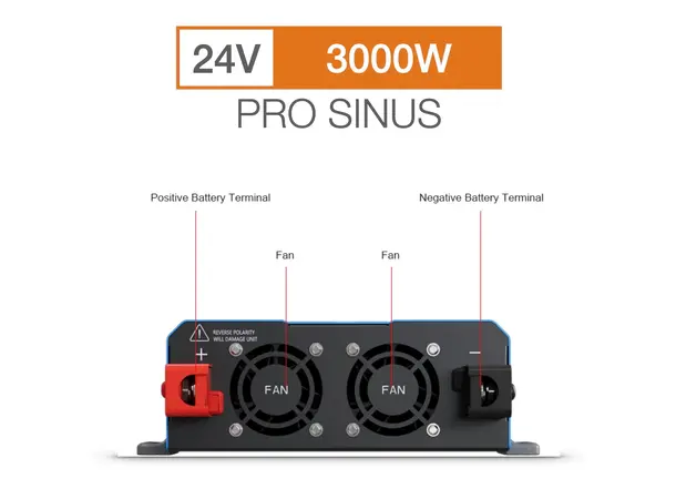 Sonopower strøminverter 3000W 24V->230V, ren sinus 