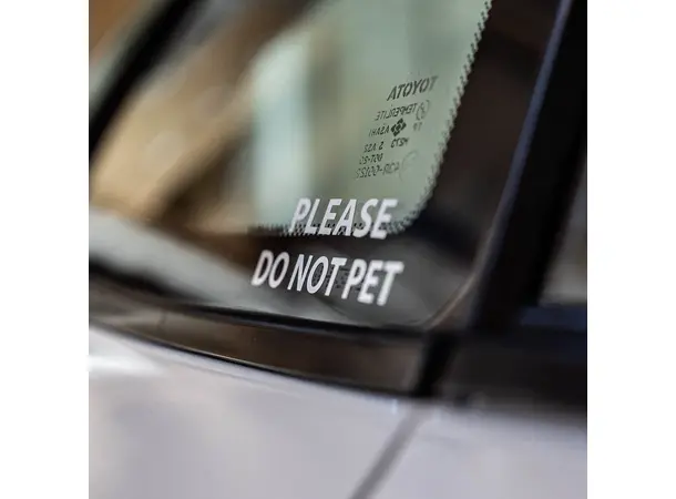 Tershine Utskåret dekal Please do not pet, Hvit 