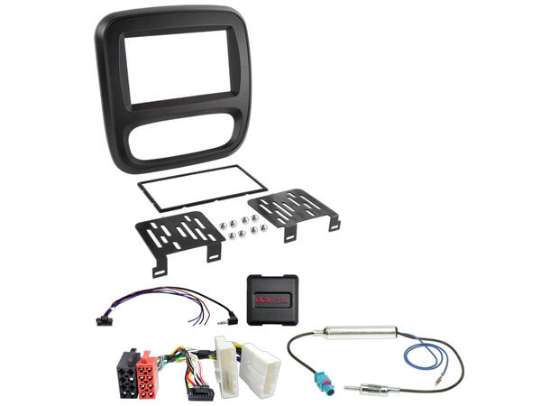 2-DIN monteringssett - komplett Vivaro/Trafic/NV300 (2015-2021) m/man.AC 