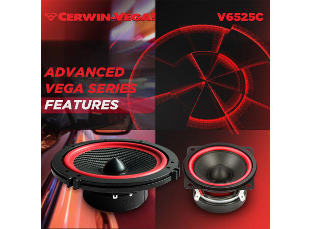 Cerwin Vega V6525C 3-veis komponentsett 6,5", 120W RMS,VEGA-serie, 2025 Edition 