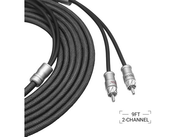 Recoil Echo Max Premium RCA-kabel 2,7 Meter, OFC, 2-kanals 