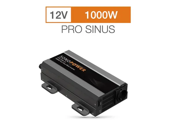 Sonopower strøminverter 1000W 12V->230V, ren sinus 