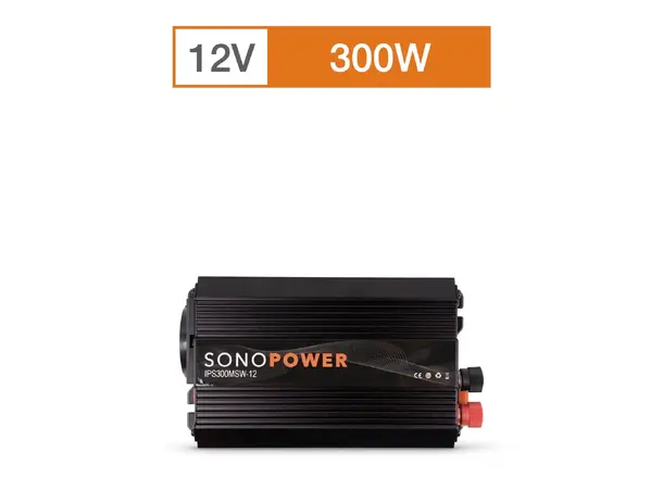 Sonopower strøminverter 300W 12V->230V, modifisert sinus 