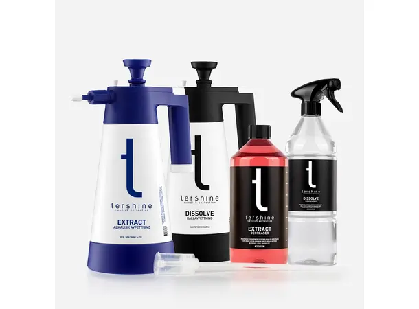 Tershine Avfettingspakke Avfetting, sprayflasker og målebeger 