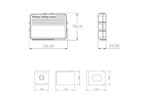 Ampire parkeringshjelp 4 sensorer, lydvarsling og GPS 