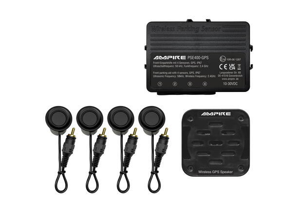 Ampire parkeringshjelp 4 sensorer, lydvarsling og GPS 