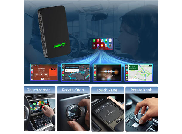 Carlinkit Apple Carplay/Android Auto Kablet-til-trådløs adapter 