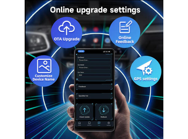 Carlinkit Apple Carplay/Android Auto Kablet-til-trådløs adapter 