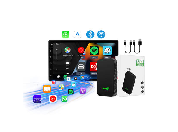 Carlinkit Apple Carplay/Android Auto Kablet-til-trådløs adapter 