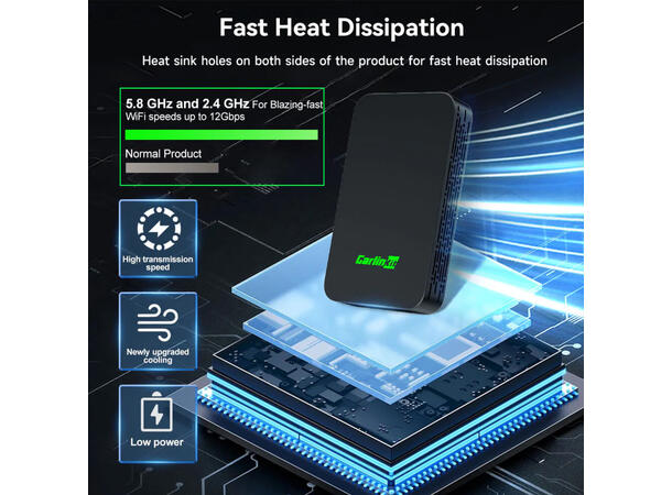 Carlinkit Apple Carplay/Android Auto Kablet-til-trådløs adapter 