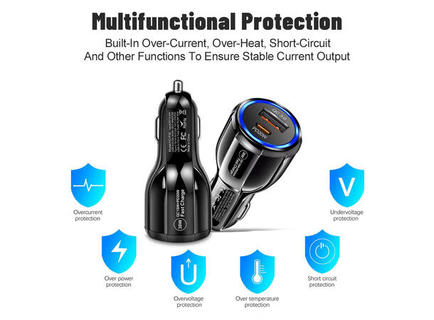 ConnectED Phone billader 48W, både USB og Type-C 