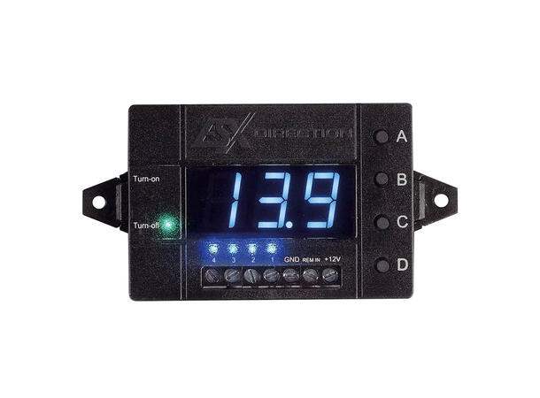 ESX DRDS-14. 4-kanals remote kontroller Voltmeter, Under- og overspenningsvern 