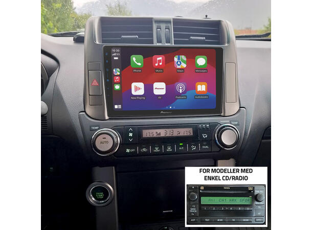 Pioneer Perfect Fit spiller til Toyota LC150 (2010-2013) m/enkel CD/Radio 