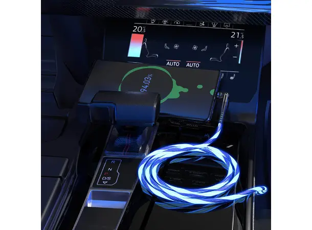 Statik PowerPivot Pro Glowing LED USB-C (han) -> USB-C/A (han), 1 meter 