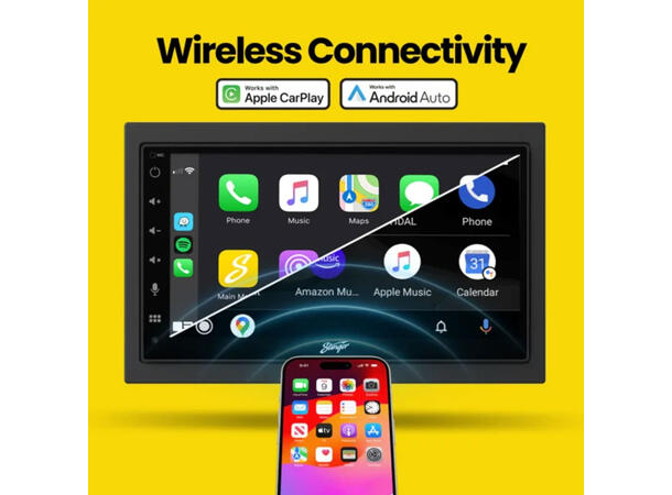 Stinger iE268E DAB+, BT, Trådløs Carplay & Android Auto 